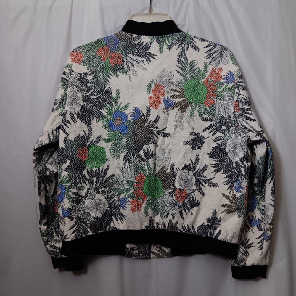 ZARA BASIC EMBROIDERY FLORAL PRINT BOMBER JACKET - Picture 12 of 15